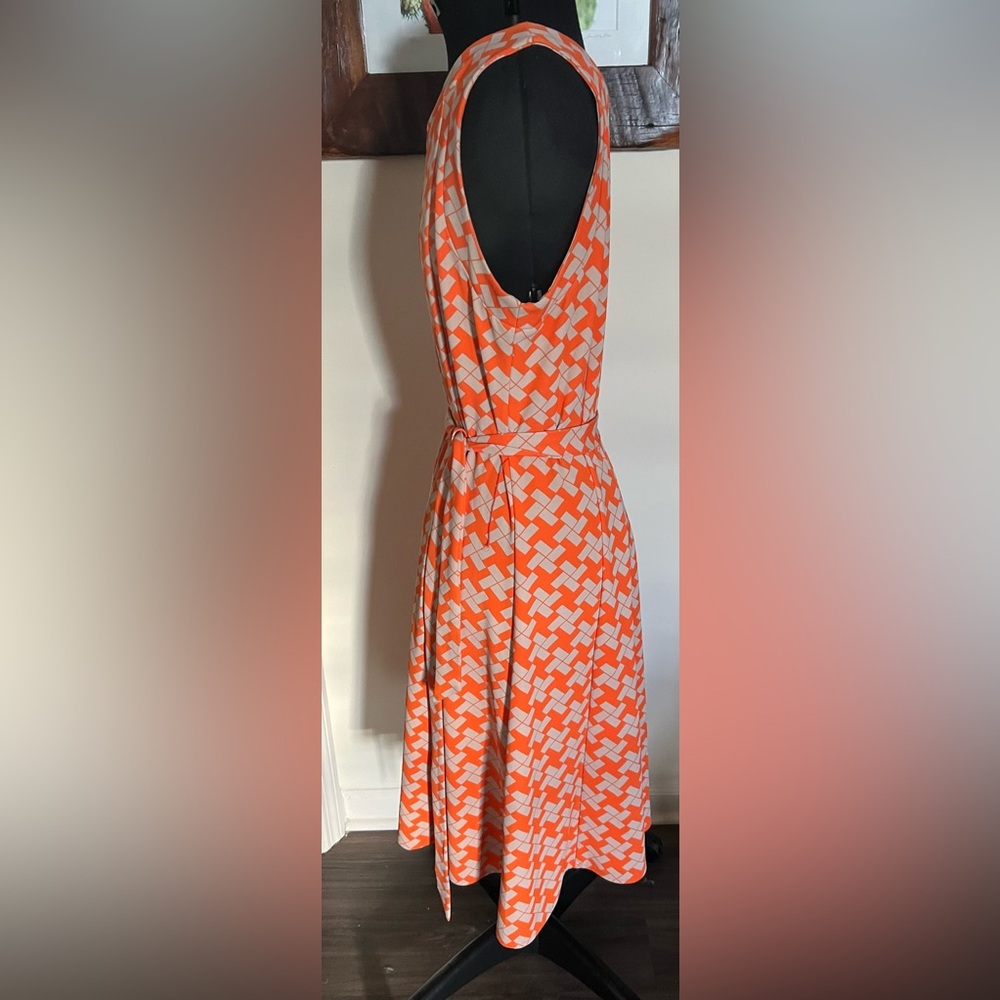 Orange and White Geometric Dress - Picture 2 of 3